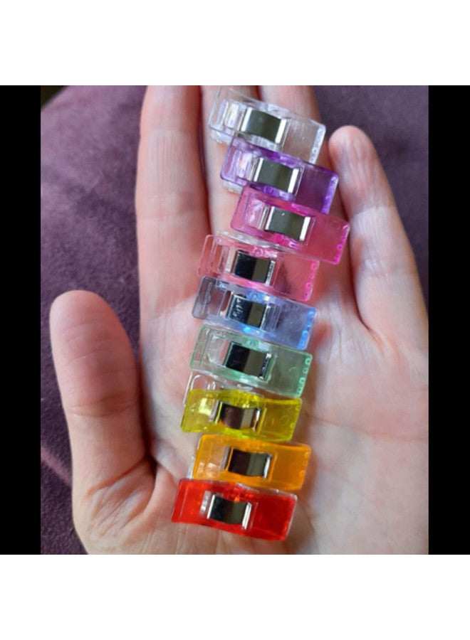 Otylzto Premium Plastic Clips, 100 Pcs with Box, Sewing Notions for Sewing Quilting Supplies Crafting Tools, Assorted Colors for Craft
