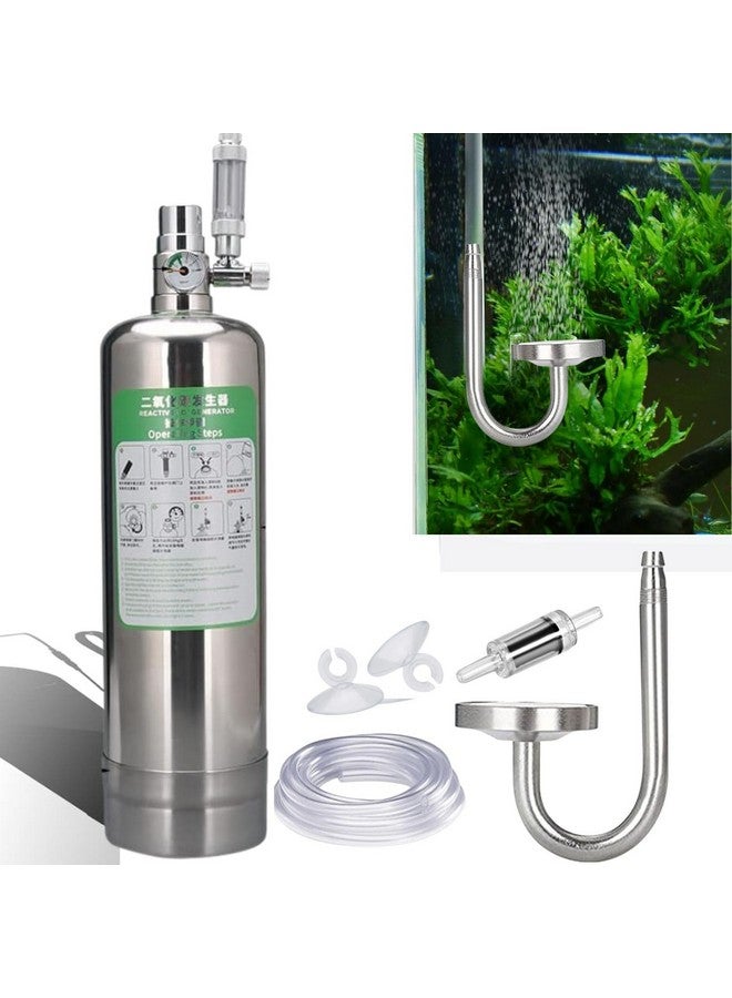 VAYINATO® Stainless Steel 2L Planted Aquarium DIY Co2 Generator (Citric acid & Baking soda not included) With Pressure Gauge&Control Valve, Metal Bubble Counter, Co2 Tube&Stainless Steel Flat Diffuser - Image 1