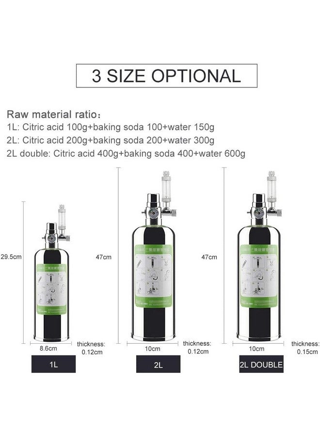 VAYINATO® Stainless Steel 2L Planted Aquarium DIY Co2 Generator (Citric acid & Baking soda not included) With Pressure Gauge&Control Valve, Metal Bubble Counter, Co2 Tube&Stainless Steel Flat Diffuser - Image 5