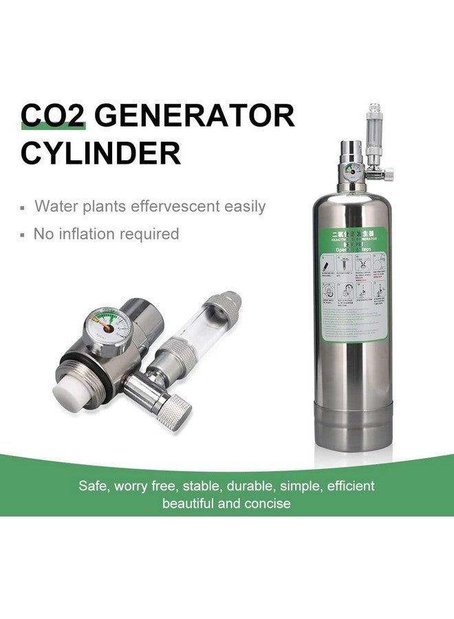 VAYINATO® Stainless Steel 2L Planted Aquarium DIY Co2 Generator (Citric acid & Baking soda not included) With Pressure Gauge&Control Valve, Metal Bubble Counter, Co2 Tube&Stainless Steel Flat Diffuser - Image 2