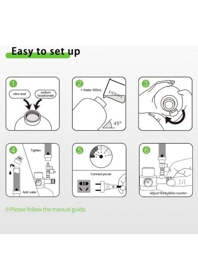 VAYINATO® Stainless Steel 2L Planted Aquarium DIY Co2 Generator (Citric acid & Baking soda not included) With Pressure Gauge&Control Valve, Metal Bubble Counter, Co2 Tube&Stainless Steel Flat Diffuser - Image 4