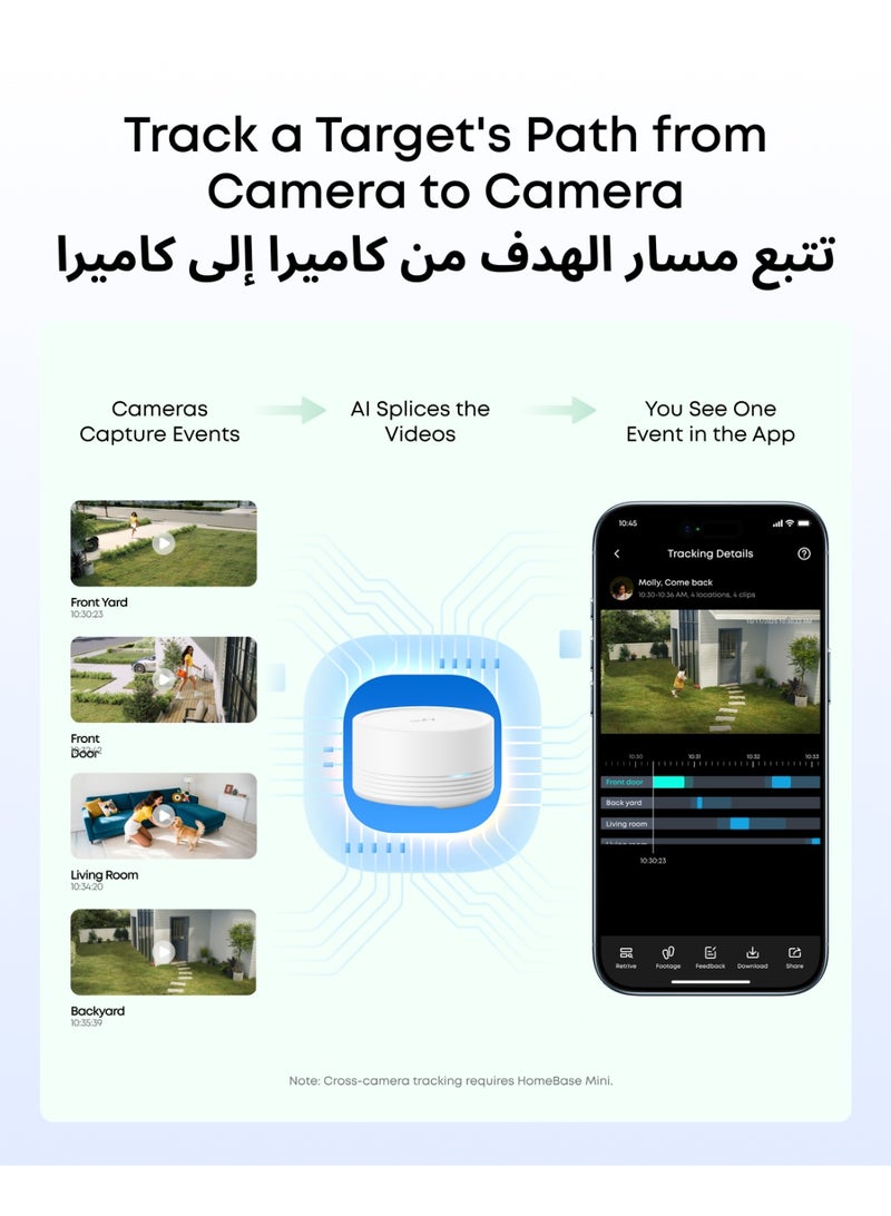 إيوفي يوفي سيكيوريتي كاميرا لاسلكية خارجية C35 من يوفي كام 4 قطع مع هوم بيس ميني، كاميرا امان منزلية، حامل مغناطيسي، رؤية ليلية ملونة، تخزين بدون اشتراك على الجهاز، IP67، التعرف على الوجه - Image 4