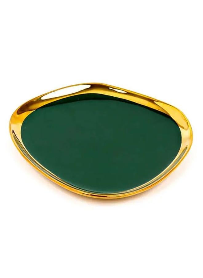 السيف  طبق تقديم الحلوى من البورسلين مقاس 7 بوصات باللون الأخضر
