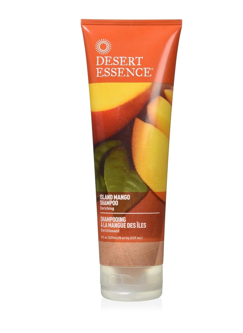 DESERT ESSENCE Desert Essence Island Mango Shampoo, 8oz - Rich Repair with Mango Seed Butter, Organic Hemp Oil, Jojoba & Shea Butter - Vegan, Gluten-Free - Tropical Scent  - Image 1