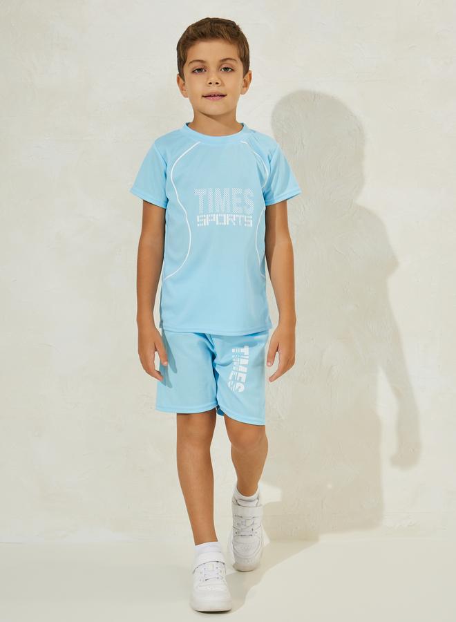 Styli Graphic Print T-Shirt & Shorts Sportswear Set  - Image 2