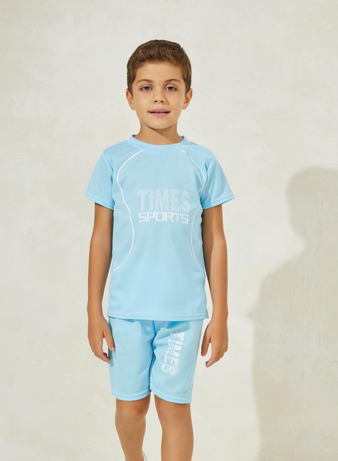 Styli Graphic Print T-Shirt & Shorts Sportswear Set  - Image 1