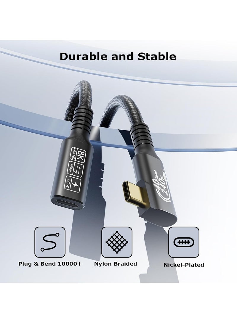 KASTWAVE USB C 4 Extension Cable, with Thunderbolt 4 Cable, 8K Projection Screen Adapter Video Cable, 240W Charging Cable, 40 Gbps Data Cable, 8K @ 60Hz 4K, PD3.1, USB C Female Cable, for Hub, MacBook, SSD - Image 2