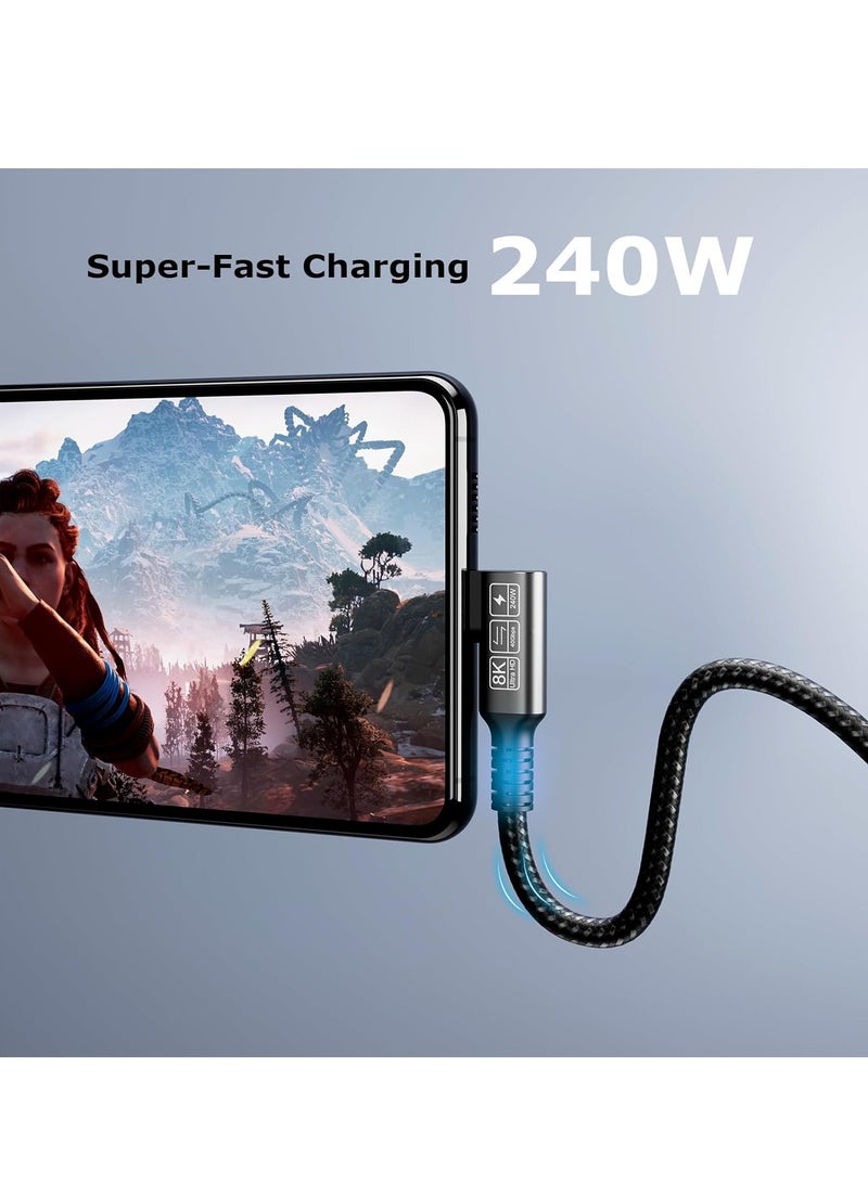 KASTWAVE USB C 4 Extension Cable, with Thunderbolt 4 Cable, 8K Projection Screen Adapter Video Cable, 240W Charging Cable, 40 Gbps Data Cable, 8K @ 60Hz 4K, PD3.1, USB C Female Cable, for Hub, MacBook, SSD - Image 3