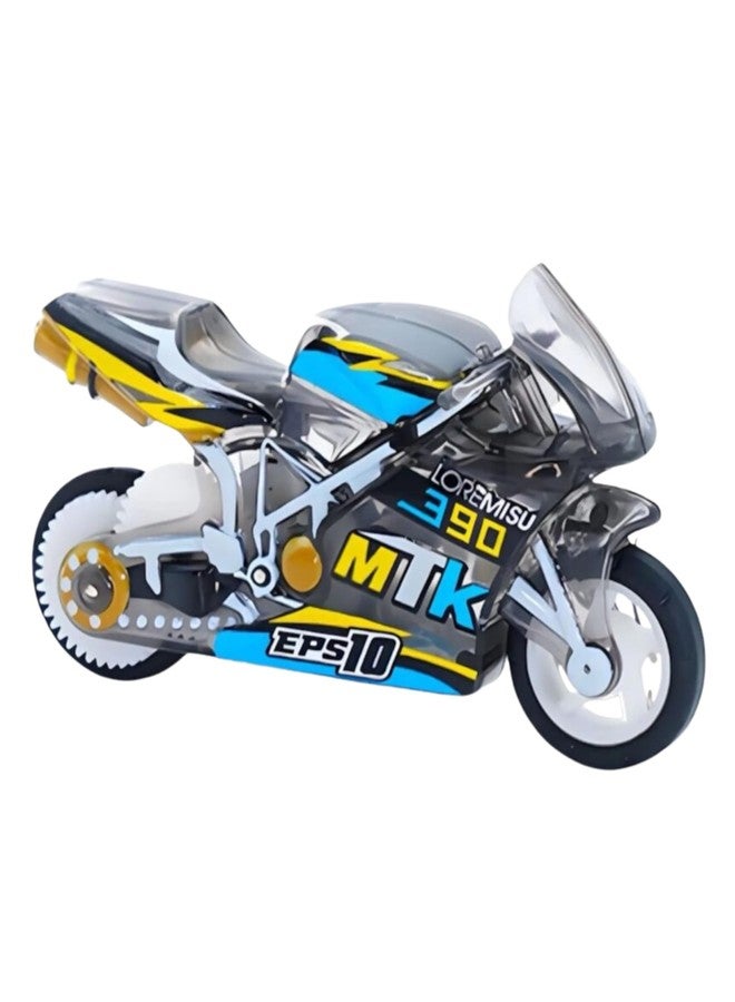 Blue Aura Kids Pull Back Motorcycle Toy Bike Keychain – Friction Powered Racing Bike Toy for Boys & Girls | Durable Plastic Mini Bike with Stylish Design (Blue) - Image 1