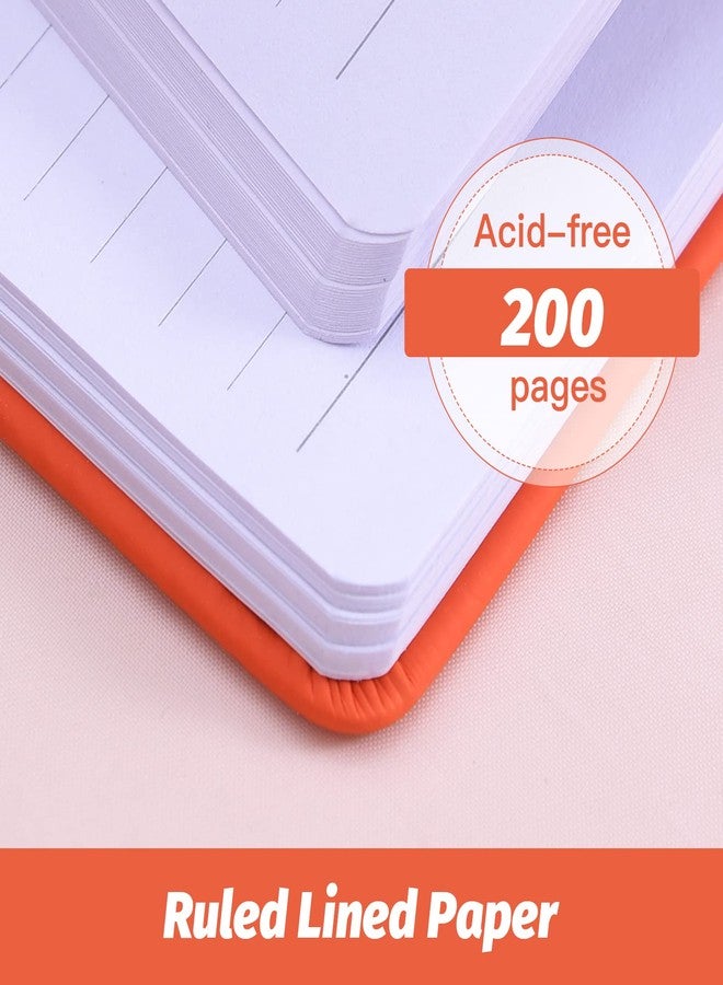 SUIN Hardcover-Journal-Notebooks, A5 Lined Journals Notebook for Writing 200 Pages, 8.2 x 5.5 inch, Classic Ruled Notebooks for Work/Travel/College (Orange- 6 Pack) - Image 4