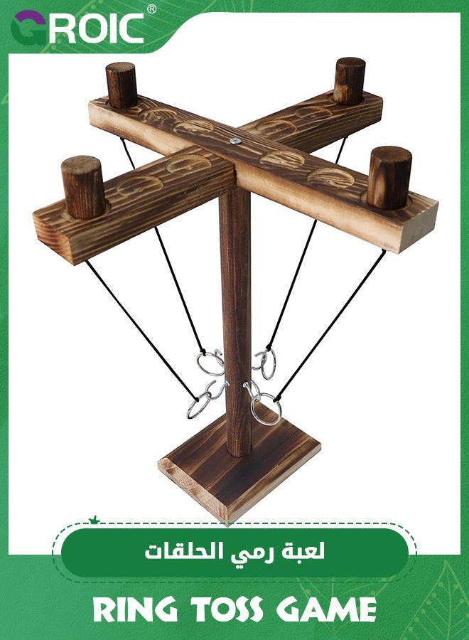 Ring Toss Game,Hook and Ring Game for 2 to 4 Players,Ring Swing Game for Party,Swinging String Hook & Ring Tabletop Battle Gam Board Games,Family Game