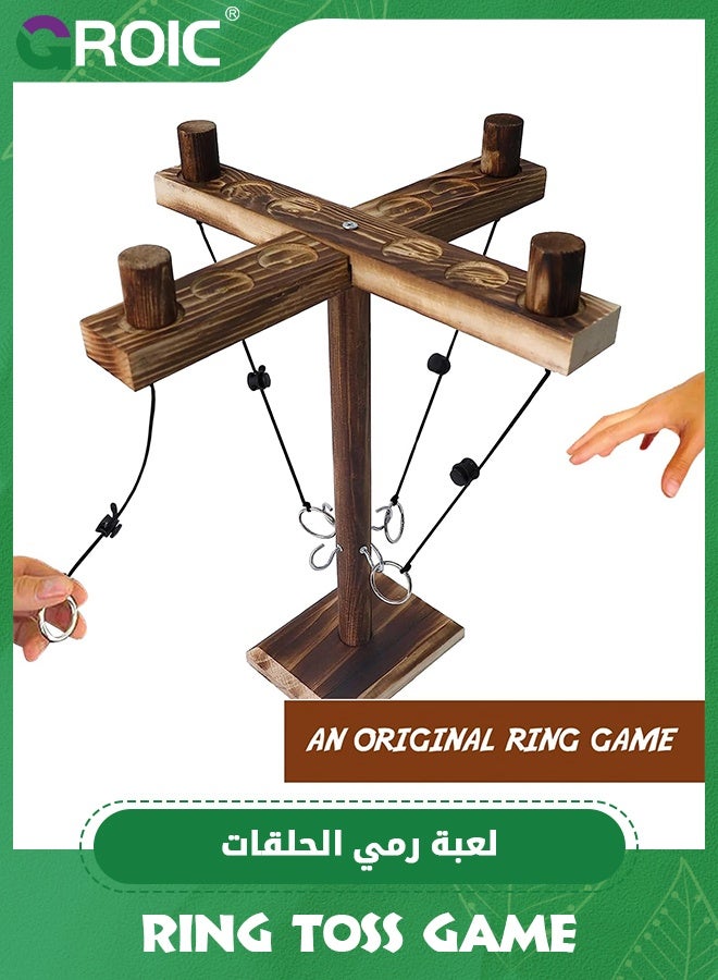GROIC Ring Toss Game,Hook and Ring Game for 2 to 4 Players,Ring Swing Game for Party,Swinging String Hook & Ring Tabletop Battle Gam Board Games,Family Game  - Image 2