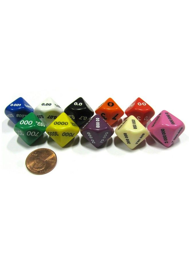 Koplow Games Set Of 10 Place Value D10 Dice Number Die For Counting 0.000 To 9999999 - Image 2