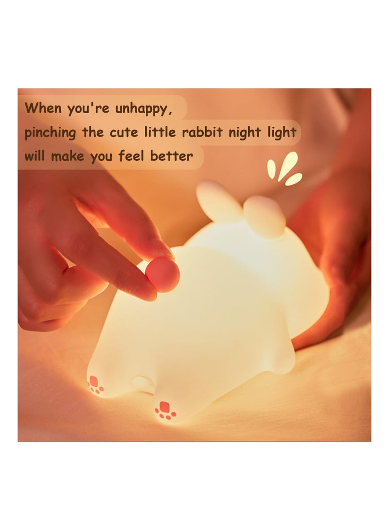 SYOSI Baby Night Light for Kids Touch Bunny Lamp, Rechargeable Rabbit Lamp Kids Lights for Bedroom, LED Portable Bunny Night Light for Girls Boys Nursery, Children Nightlight Cute Room Decor Gifts - Image 5