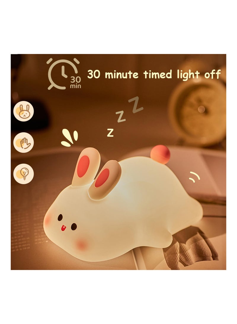 SYOSI Baby Night Light for Kids Touch Bunny Lamp, Rechargeable Rabbit Lamp Kids Lights for Bedroom, LED Portable Bunny Night Light for Girls Boys Nursery, Children Nightlight Cute Room Decor Gifts - Image 4