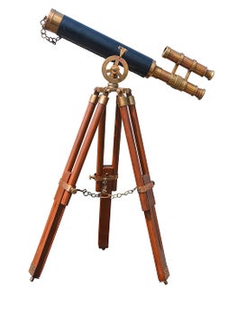 OVERSEAS MART OVERSEAS MART Vintage Style Brown Antique Finish Brass Telescope With Tripod Stand Collectible Marine Telescope Gift 