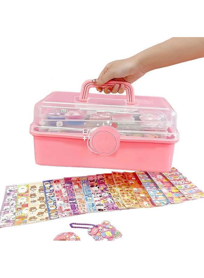 KADRAMA 564Pcs Cream Gum Guka Set with Storage Box, DIY Art and Craft for Kids, Delivery of Beautiful Gift Boxes,Brackets and Storage Buckets, Cream Glue, Beads and Other Rich Accessories - Image 2