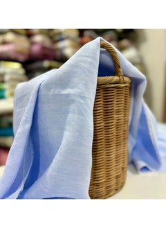 JewelOnPalette 100% Pure Linen Fabric, 58" Wide Linen Material for Cut by The Yard for Dress, Blouse, Shirt, Craft and Embroidery - Light Blue  - Image 3