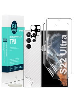 Ibywind Samsung Galaxy S22 Ultra 5G Screen Protector 6.8 Inch With Camera Lens Protector And Back Carbon Fiber Film Bubble Free Smart Film Tech 99 Percent Hd Clear Pack Of 2  - Image 1