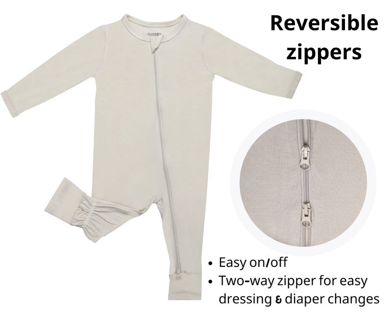 GUISBY Baby Footless Pajamas, Rayon Long Sleeve with Zippers Snug Fits 3 Piece Sleepers 0-3 Months - Image 5