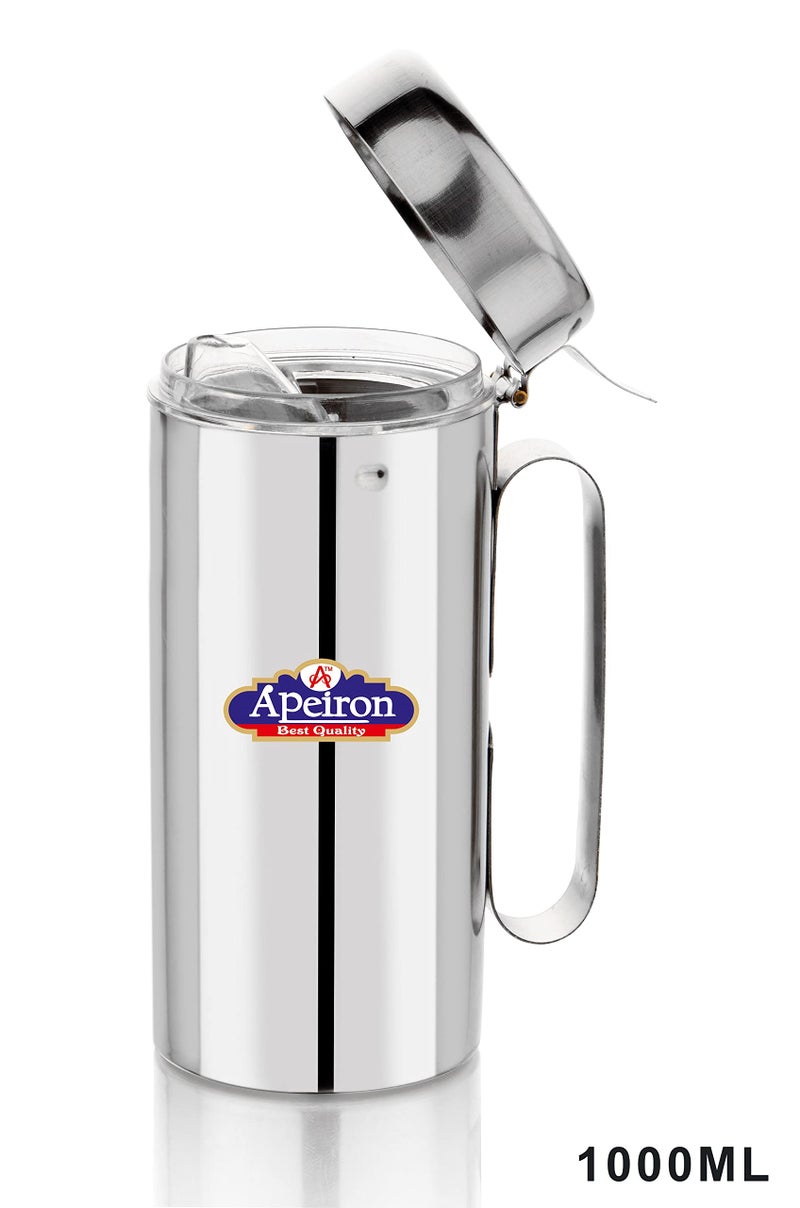 APEIRON Stainless Steel Oil Dispensers with Handle for Kitchen (Silver) (3) - Image 3
