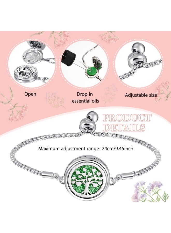 Mtlee 46 Pieces Essential Oil Diffuser Necklace Bracelet Set for Women Adjustable Aromatherapy Bracelet Refill Pads Jewelry(Love Style)  - Image 3