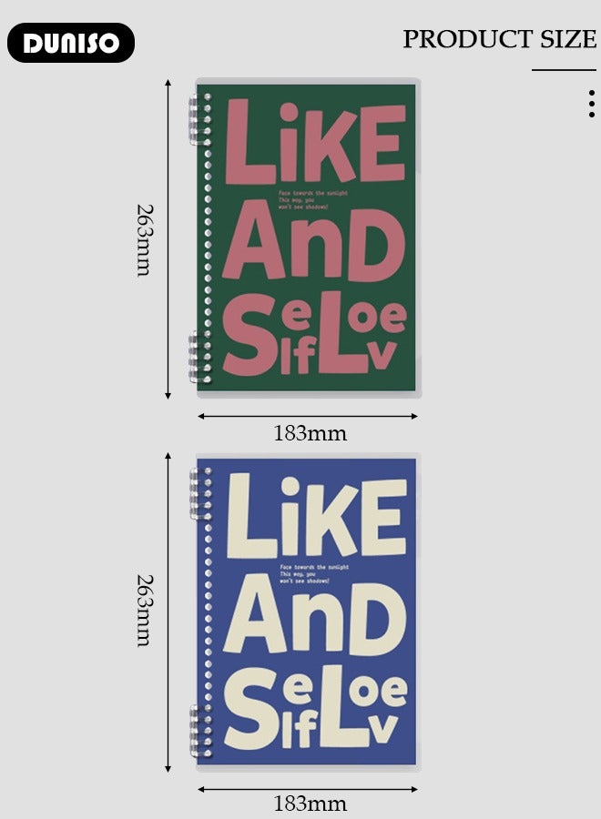 DUNISO 2 Packs B5 Binder Notebook, Refillable Notebook, Detachable Horizontal notebook, Portable Notebook for Study and Notes, 180 Degree Notepad for Office Product - Image 4