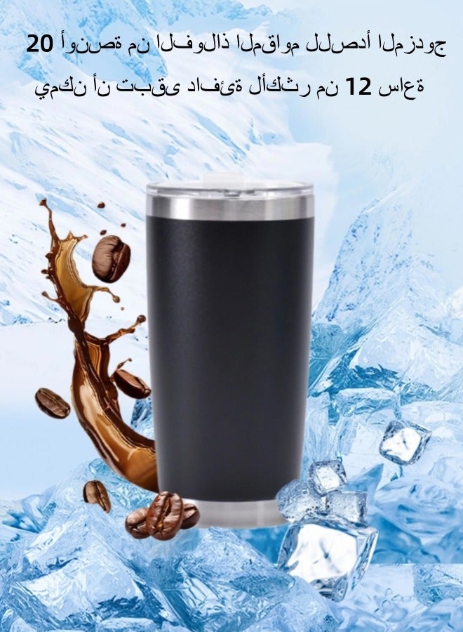 20oz Travel Coffee Mug Stainless Steel Vacuum Ice and Hot Drinks Insulated Tumbler for Home Office Outdoor Works  - Image 2
