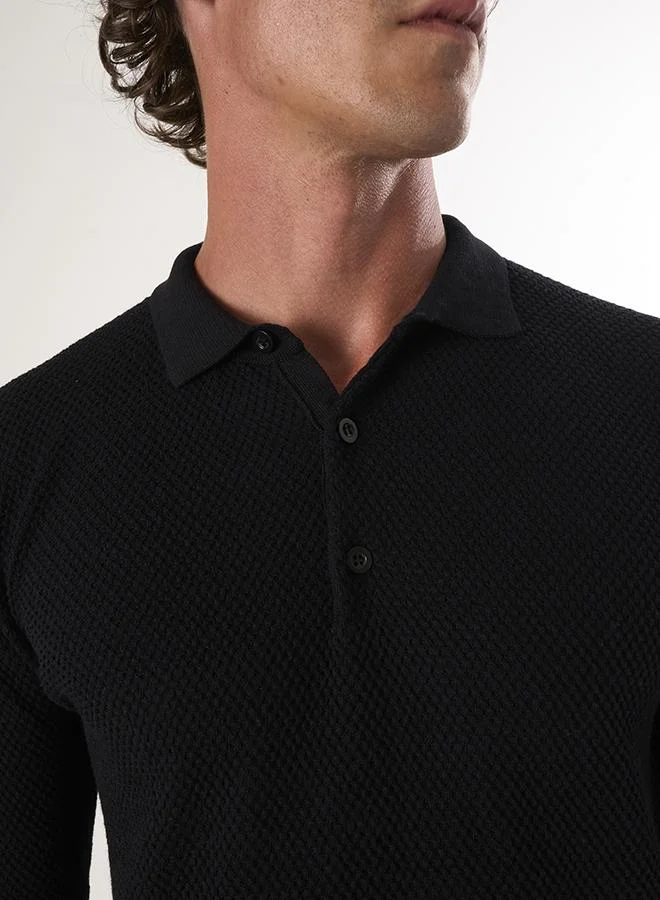 FELIX HARDY Sweater with Polo Collar and buttons