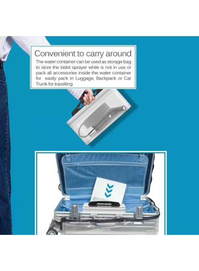 FLYROAD Electric Rechargeable Handheld Personal Travel Bidet Sprayer for Toilet,Bathroom and Outdoor Hiking Strong - Soft Pressure Options Refreshing Clean with 2.3Liters Water Storage (Black 2.3Liters) - Image 4