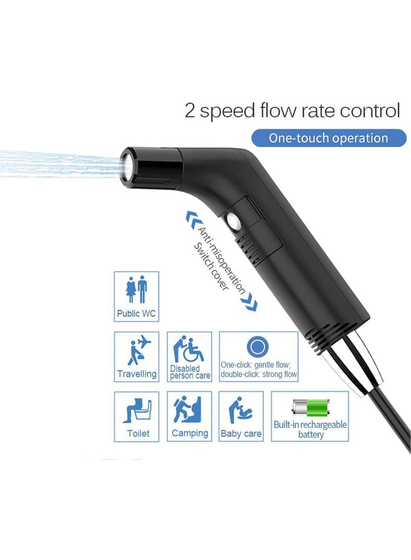 FLYROAD Electric Rechargeable Handheld Personal Travel Bidet Sprayer for Toilet,Bathroom and Outdoor Hiking Strong - Soft Pressure Options Refreshing Clean with 2.3Liters Water Storage (Black 2.3Liters) - Image 2