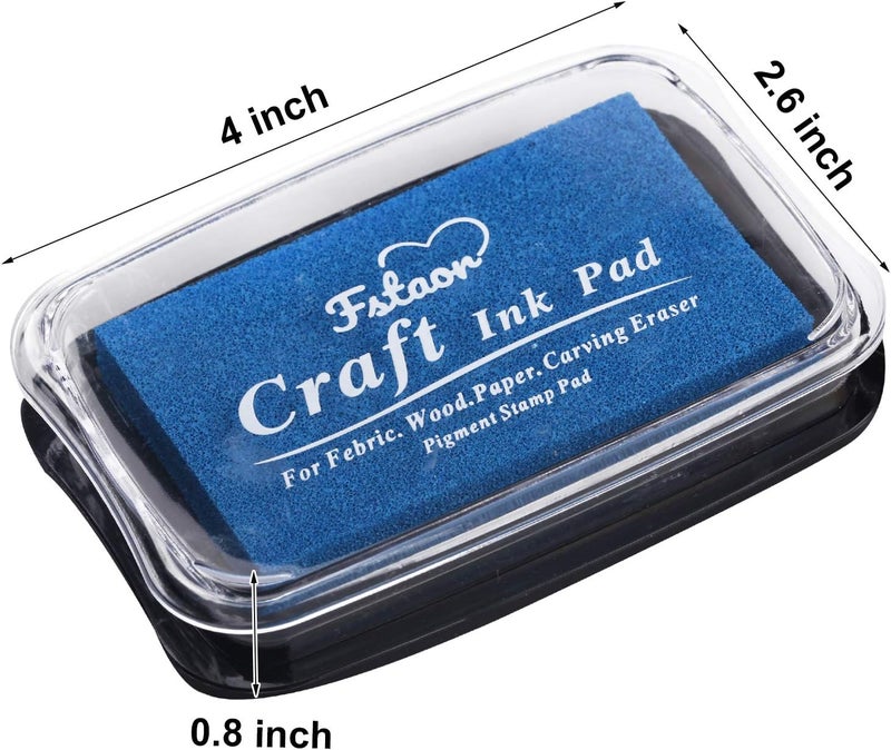 Fstaor Large Blue Ink Pad for Rubber Stamps, Non-Toxic Washable Safe Stamp Pads for Kids, Ink Pads Permanent for Paper Wood Fabric - Image 2