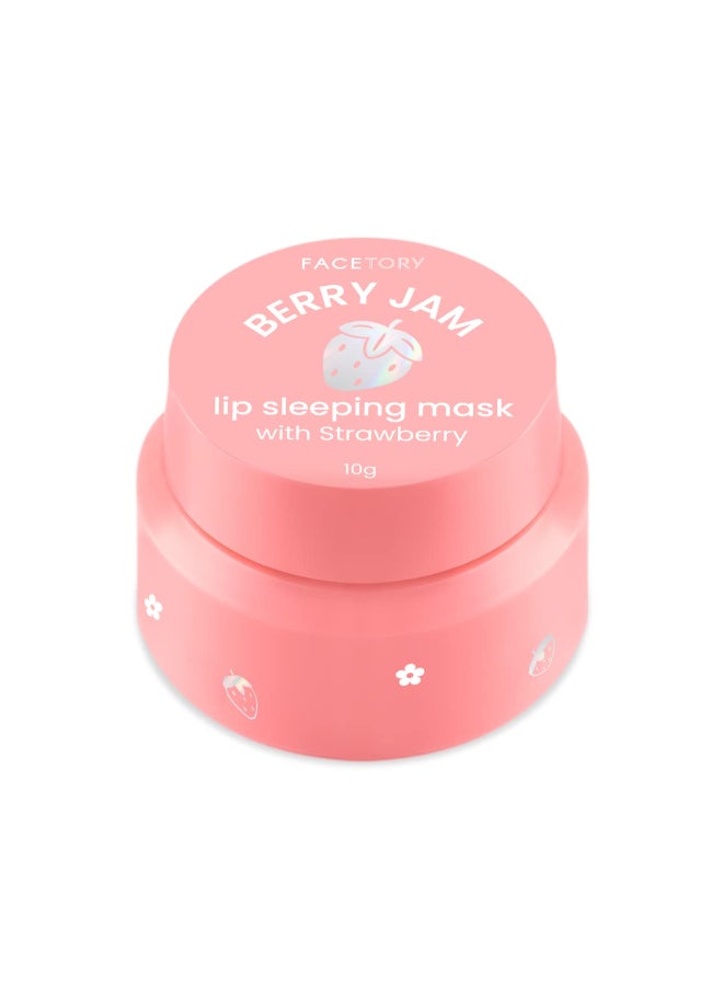 FaceTory Berry Jam Lip Sleeping Mask with Strawberry Fruit Extract and Shea Butter for Softer Lips for Dry Cracked and Chapped Lips Moisturizing Protecting Nourishing 10g - Image 3