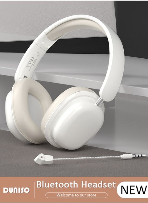 Bluetooth Headphones Over Ear Wireless Headphones with Detachable Microphone HiFi Stereo Foldable Lightweight Headset, Deep Bass for Home Office Cellphone PC