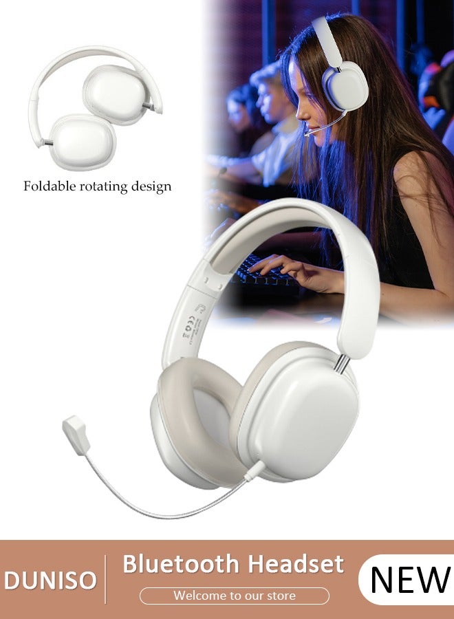 DUNISO Bluetooth Headphones Over Ear Wireless Headphones with Detachable Microphone HiFi Stereo Foldable Lightweight Headset, Deep Bass for Home Office Cellphone PC - Image 1