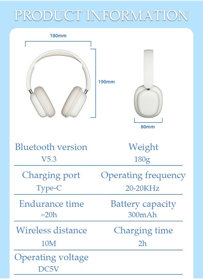 DUNISO Bluetooth Headphones Over Ear Wireless Headphones with Detachable Microphone HiFi Stereo Foldable Lightweight Headset, Deep Bass for Home Office Cellphone PC  - Image 2