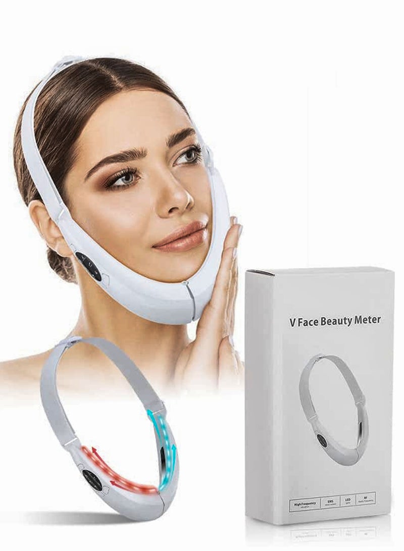V Shaper Face Lifting Beauty Machine with EMS Vibration 5-in-1 Double Chin Reducer Face Slimming Massager Therapy for Acne Wrinkle And Skin Tightening Portable Anti Aging Device - Image 1