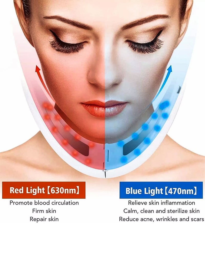 V Shaper Face Lifting Beauty Machine with EMS Vibration 5-in-1 Double Chin Reducer Face Slimming Massager Therapy for Acne Wrinkle And Skin Tightening Portable Anti Aging Device - Image 3