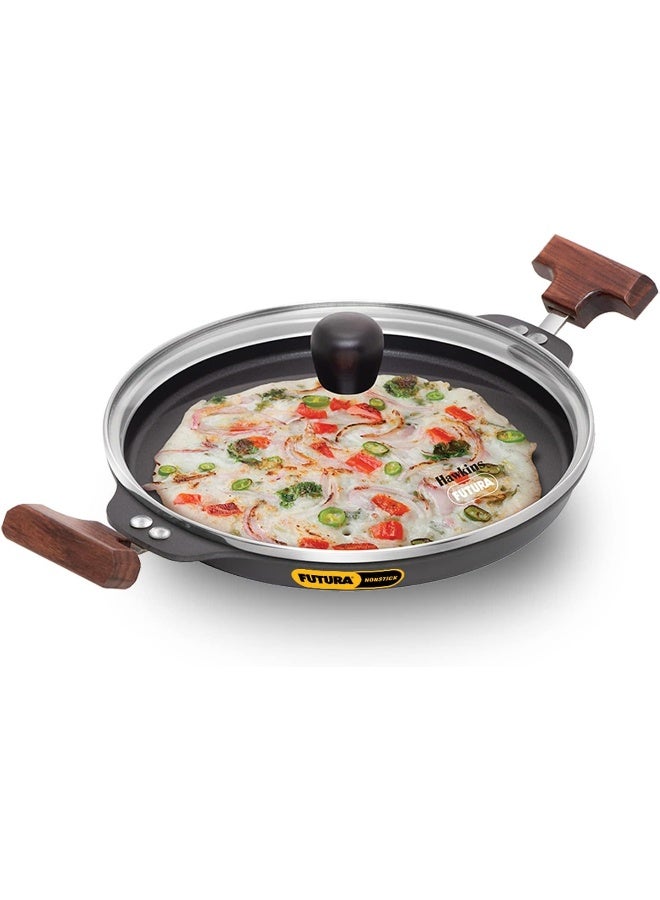 Hawkins Futura 24 cm Uttapam Pan, Pancake Tava, Non Stick Uttapa Tawa, Pancake Pan, Snack Maker, Black - Image 1