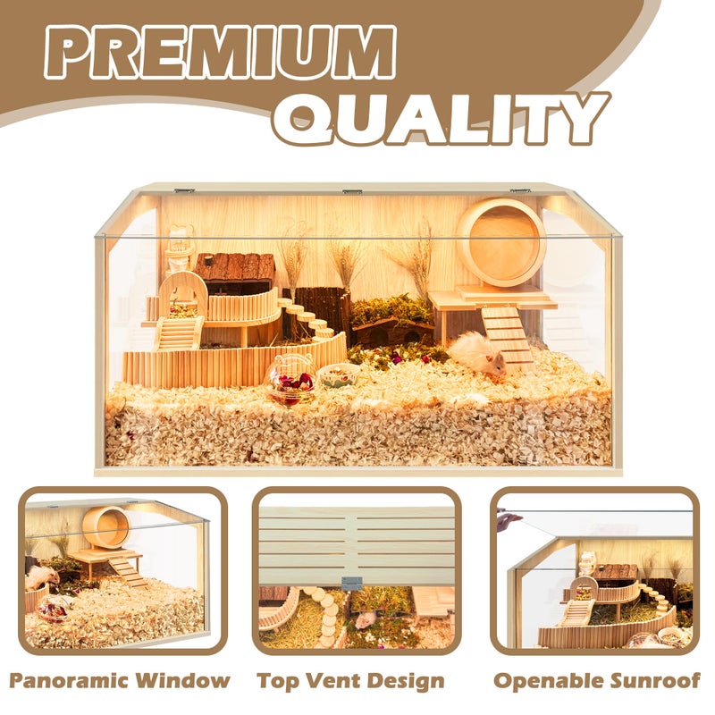 Prolee Hamster Cage Chewproof, Large Hamster Cages and Habitats 32 Inch Guinea Pig Cages Openable Top with Acrylic Sheets Solid Built, 32" - Image 4