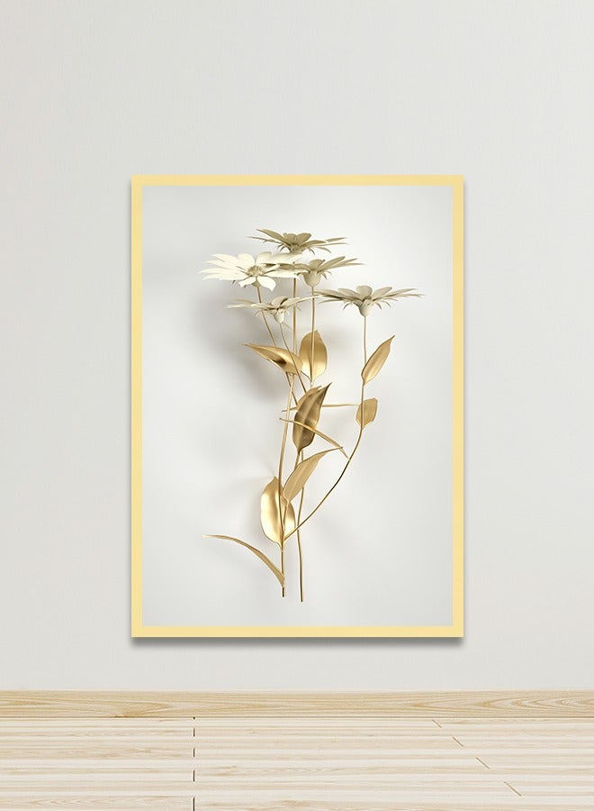 ماركتنا لوحة جدارية قماشية فنية لتزيين الحائط بتصميم عصري مع برواز ذهبي مجوف مقاس 120x80سم قطعة واحدة - Image 1