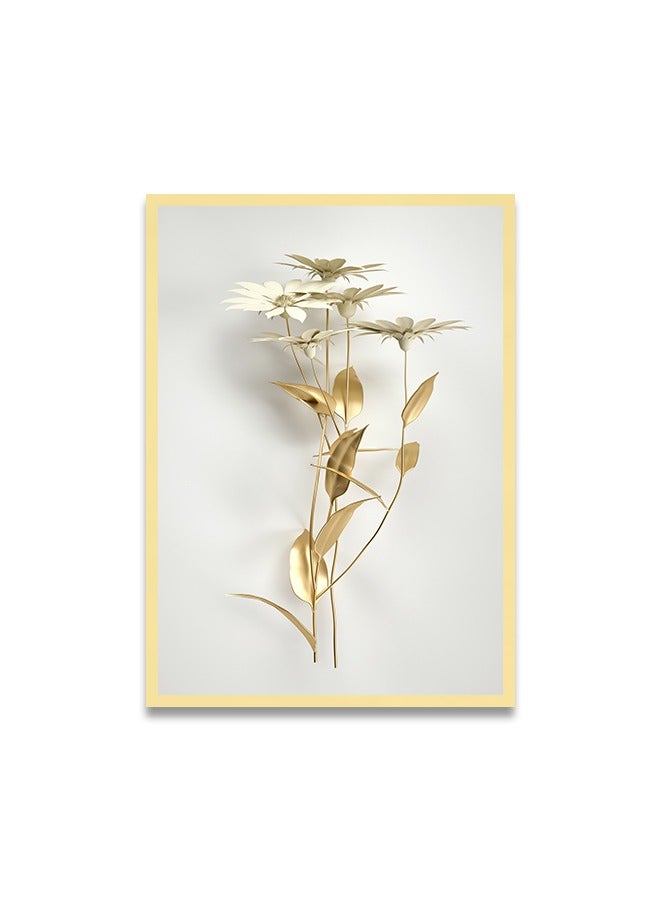 ماركتنا لوحة جدارية قماشية فنية لتزيين الحائط بتصميم عصري مع برواز ذهبي مجوف مقاس 120x80سم قطعة واحدة - Image 2