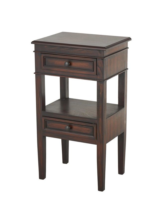 Deco 79 طاولة جانبية من الخشب الصنوبري التقليدي، 16" × 12" × 29"، بني - Image 1