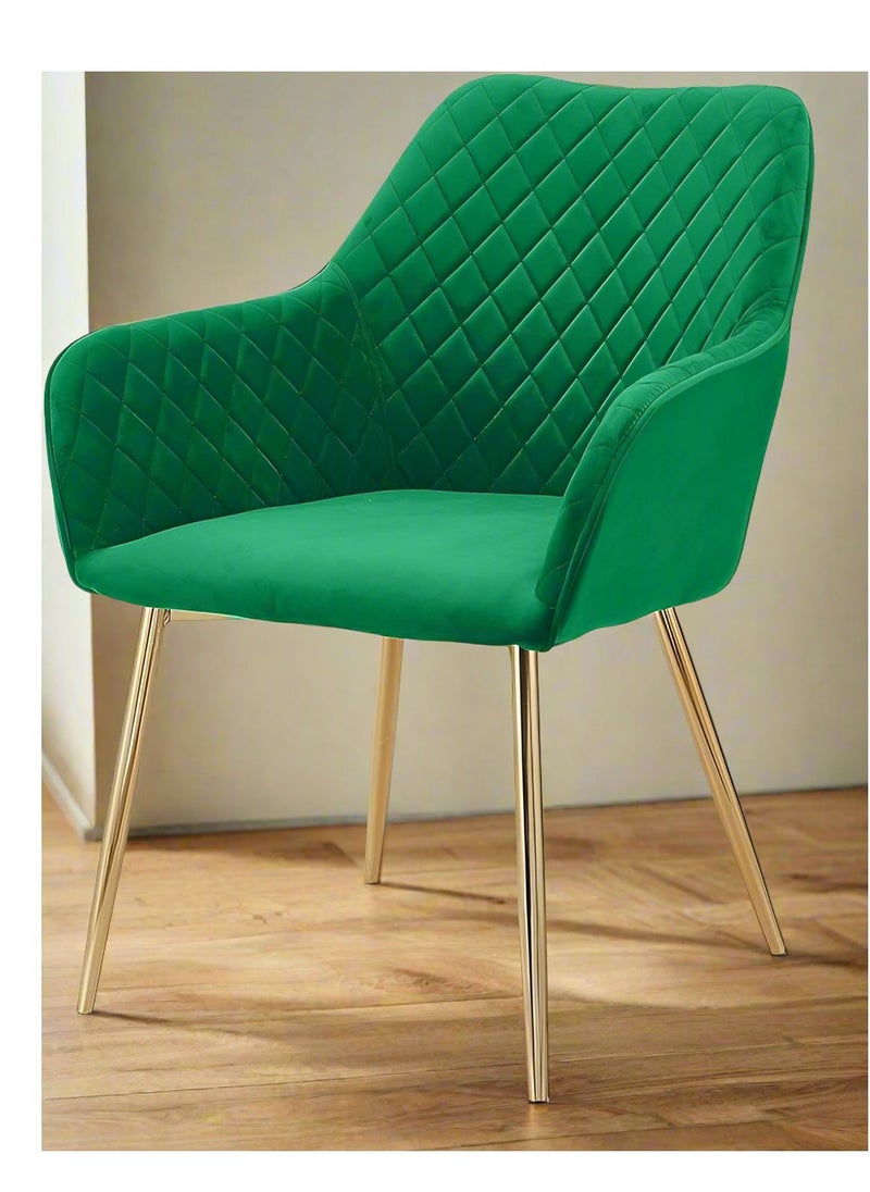 Wooden Twist Wooden Twist Stria Modern Cafe Dining Chair Metal Legs (Green)  - Image 2