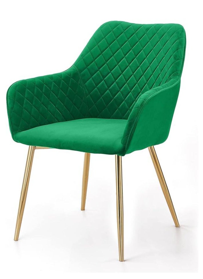 Wooden Twist Wooden Twist Stria Modern Cafe Dining Chair Metal Legs (Green)  - Image 3