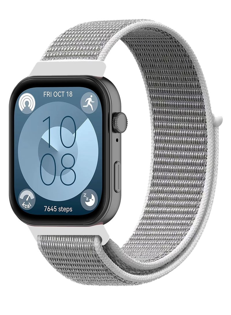 Nylon Loop Strap for Huawei Watch Fit 3/4/4 Pro Smartwatch Sport Bracelet Soft Band Correas Accessories (Silver) - Image 1