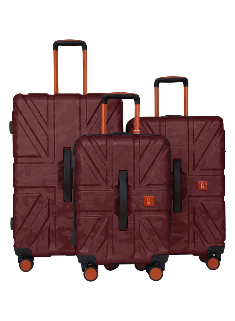بارا جون Urban Trekker 3 Pcs ABS Luggage Trolley Set - Burgundy