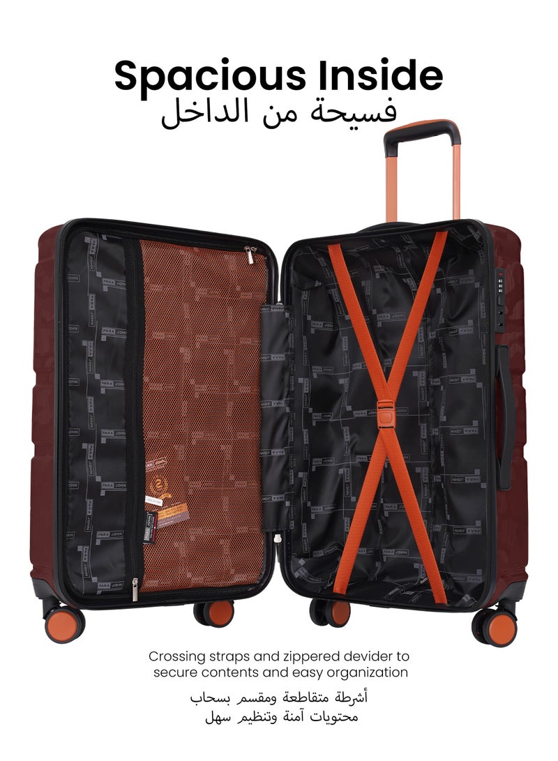 PARAJOHN طقم حقائب تروككر الحضرية 3 قطع من ABS - بورجوندي - Image 3