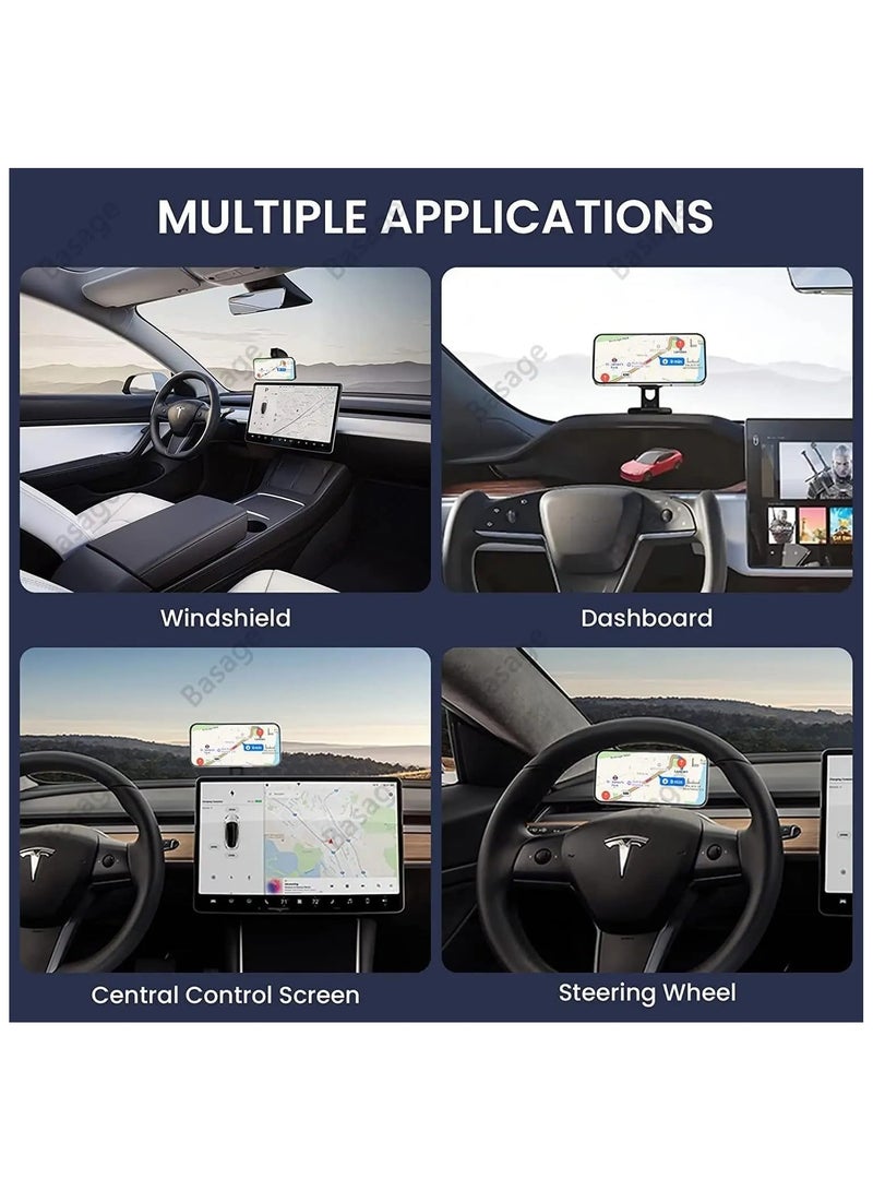 GTSOL Car Phone Holder,TESLA mount, Foldable Magnetic Phone Holder for Tesla Model 3 and Model Y, Compatible with iPhone 14, 13, 12 Series, and All mobile Phones - Tesla Model 3 & Model Y car accessories - Image 2
