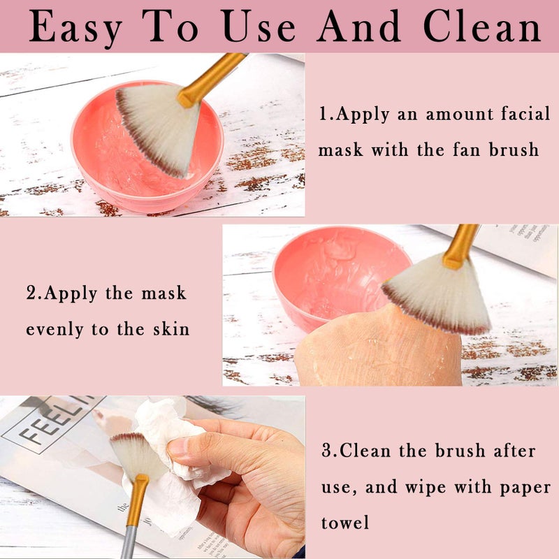JewelryWe Pack of 2 Fan Mask Brushes Acid Applicator for Glycolic Peel/Masques 2 pieces - Image 5